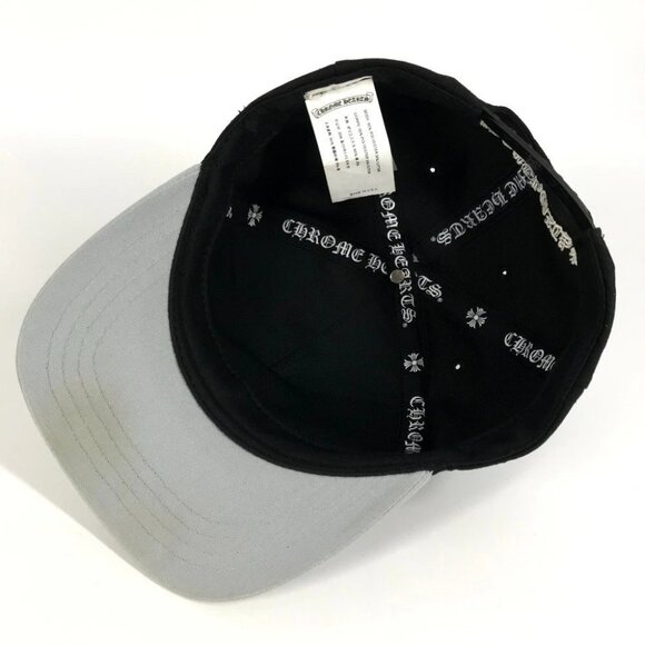 CHROME HEARTS CH logo Bicolor hat cap baseball cap cotton / polyester Black/gray - Picture 10 of 15
